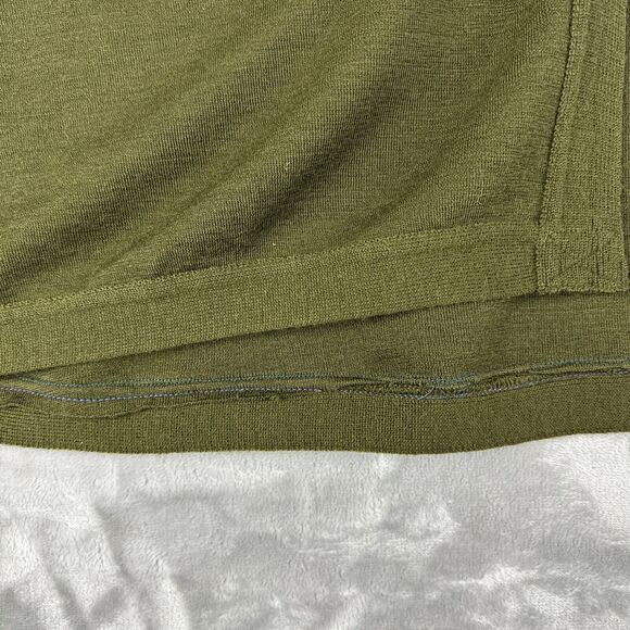 Andrea Jovine 100% Wool Cardigan ONE SIZE Dark Green Drop Shoulder Slouchy(0995) - Picture 6 of 14